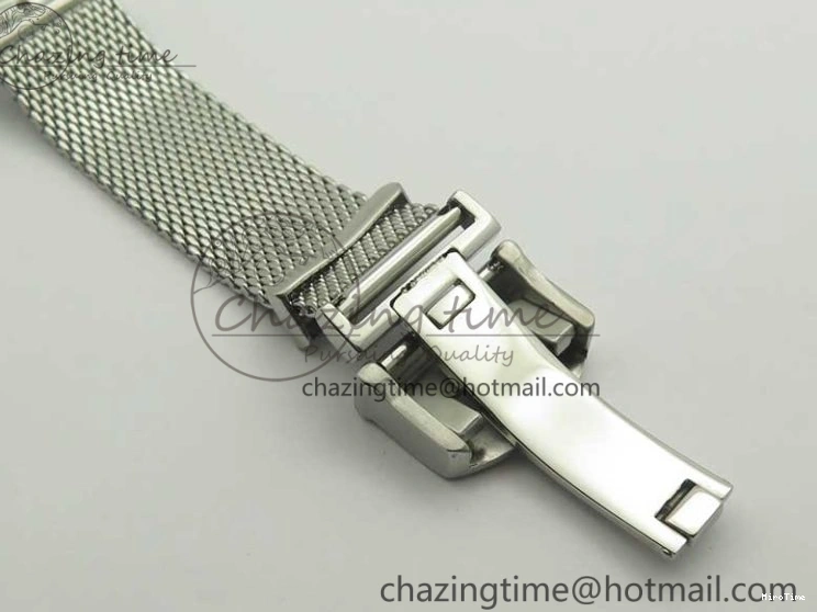 MIROTIME 0414 Portofino Automatic SS MKF 1:1 Best Edition White Dial On SS Mesh Bracelet A2892 V TechFriendly 7205